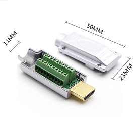 Ganasome HDMI Solderless Signals Terminal Breakout Board Connector with Metal Cover (Silver)