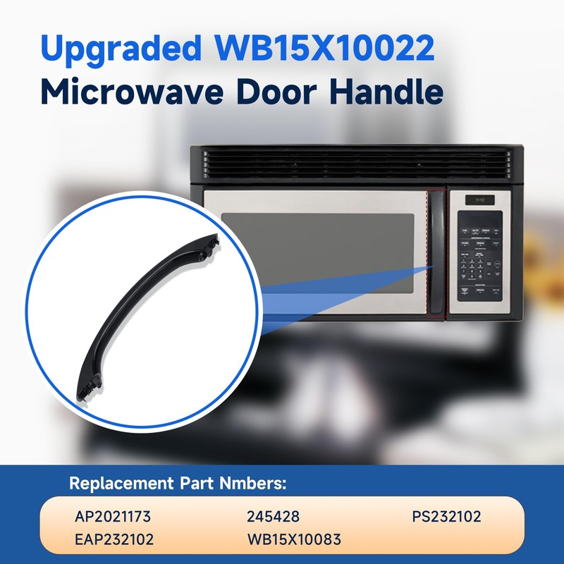 WB15X10022 Microwave Door Handle Black Compatible with GE HotPoint