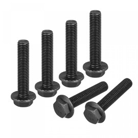 sourcing map M12x60mm Hex Serrated Flange Bolts 10.9 Grade Carbon Steel Screws 6pcs