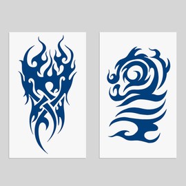 Oottati 2 Sheets Semi Permanent Waterproof Temporary Tattoos, Lasts 1-2 Weeks, Realistic Look, No Adhesive, No Reflection Adult Body Art Stickers, Arm Totem