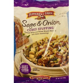 Pepperidge Farm 2x Pepperidge Farm SAGE & ONION CUBED STUFFING 12 oz Bag - 2 PACK