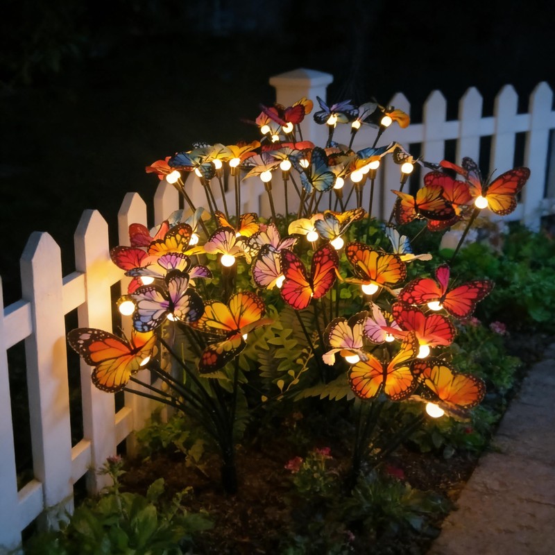 Solar Butterfly Ligths Outdoor 4 Pack 32LED Solar Power Garden