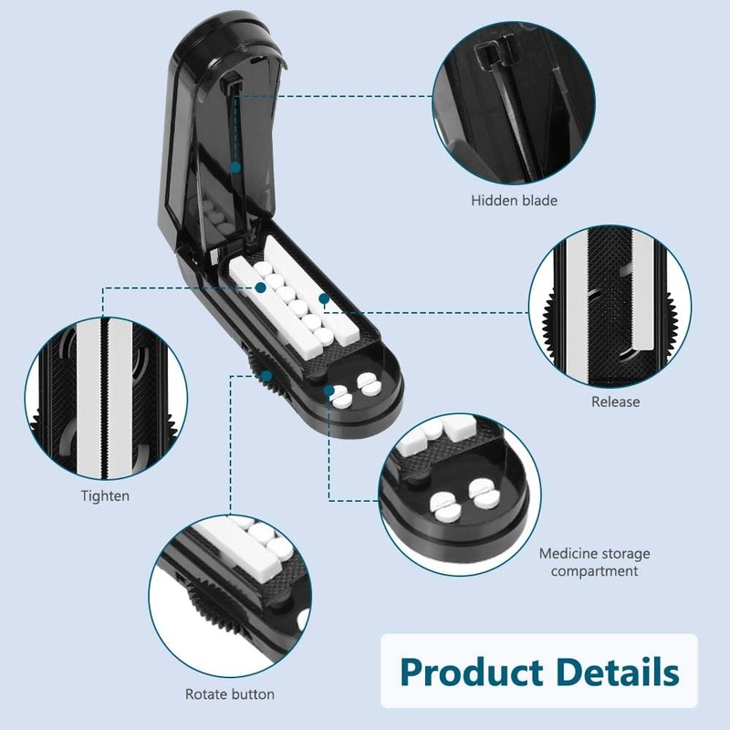 AOGOE Multiple Pill Cutter, Adjustable Pill Splitter for Small and