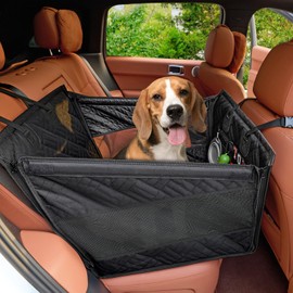 Kohree Dog Car Seat Cover for Small Dogs, Hard Bottom Dog Car Seat Cover for Back Seat with Upgraded PVC Pipe, Waterproof 900D Car Hammock for Dogs Pet Back Seat Extender for Cars SUV Truck-S