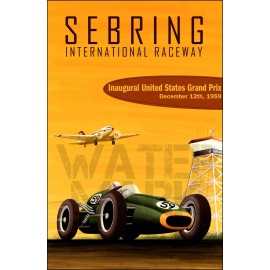 Grand Prix 1959 Sebring International Raceway United States Vintage Poster Print - 8 1/2"x11" Photo Paper