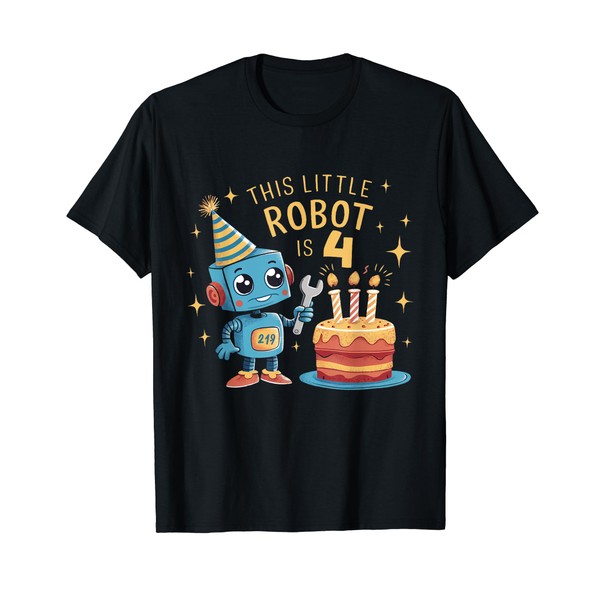 4th Birthday Boys 4 Year Old Robotics Robot Science B-day