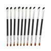 10pcs Sickle Eyeliner Brush Double Ended Sickle Eyeliner Detail Brush