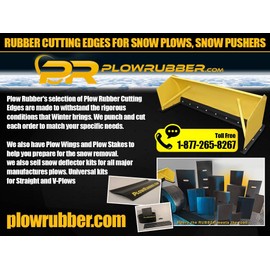 Heavy Duty 1" Rubber ATV/UTV Snow Plow - Rubber Cutting Edge - 60" Long x 6" Wide x 1" Thick NO Holes