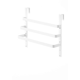 Yamazaki 5029 Sink Door Garbage Bag Holder, White, Approx. W 10.2 x D 3.7 x H 6.7 inches (26 x 9.5 x 17 cm), Plate with Adjustable Height, Door Storage, Hook Included