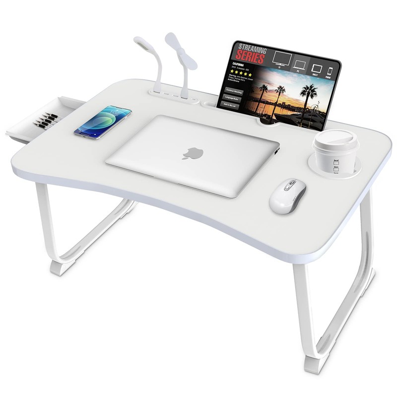 Fayquaze Laptop Bed Desk, Portable Foldable Laptop Bed Table with