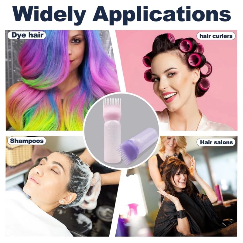 Unbranded 4 PCS Root Comb Applicator Bottle,Hair Oiling Applicator,Hai