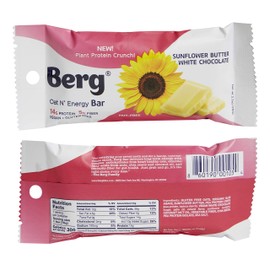Berg Oat N' Energy Bar | Variety Pack | Plant Based Protein Bar | Non-GMO, Gluten Free, Nut Free and Vegan | Low Sugar, Healthy Snack Bar | High Fiber | On The Go | 2.5oz (8 Packs)