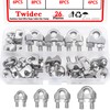 Twidec/26PCS 304 Stainless Steel Wire Rope Cable Clip Clamp Assortment