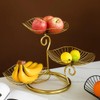 3-Tier Gold Metal Fruit Basket, Kitchen & Living Room Display