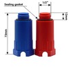 SKIR'CO (2 pcs) Construction Plugs 1/2", Red and Blue Plastic
