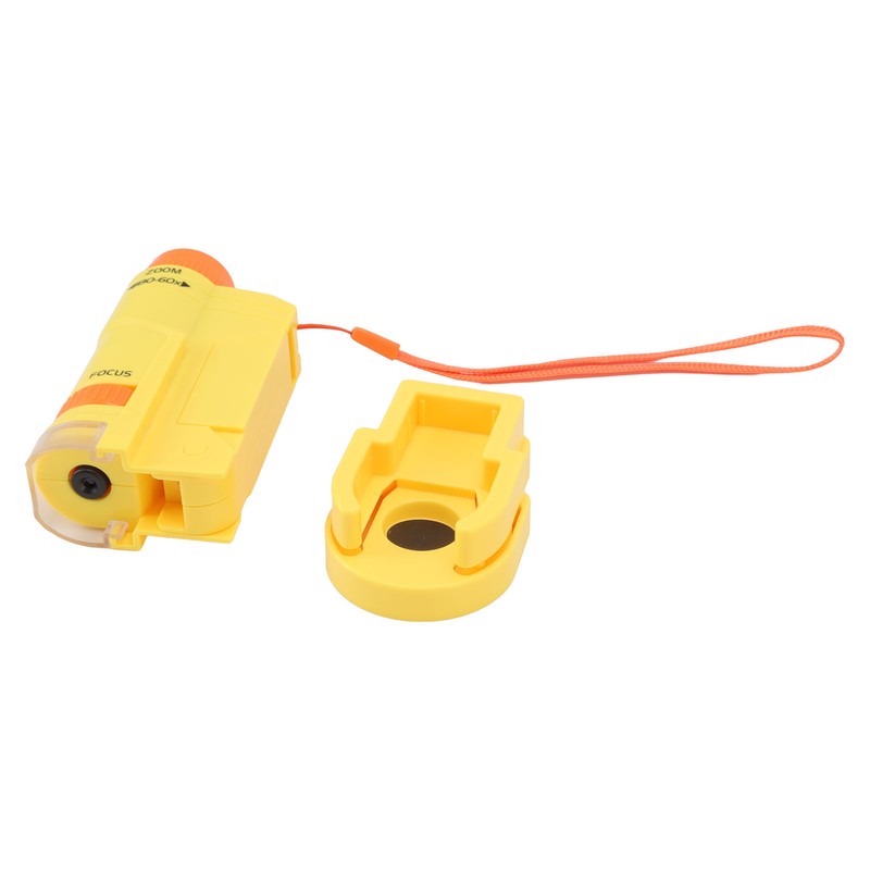 Handheld Microscope Yellow Comfortable Square Handle LED Light Pocket Microscope