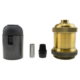 HAHIYO E26 E27 Lamp Socket Screw in Mount Light Bulb Holder Fixture Easy Wire Tighten Down Twist Aluminum Heat Resistant for Decor Table Electrical Circuit Assorted Total 2pieces Gold bronze