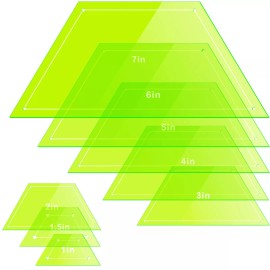 Kigley 8 Pcs Half Hexagon Quilting Rulers Acrylic Quilting Templates for Quilting 1-