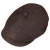 Lierys Nappa Wax Leather Flat Cap Autumn Winter Men Dark