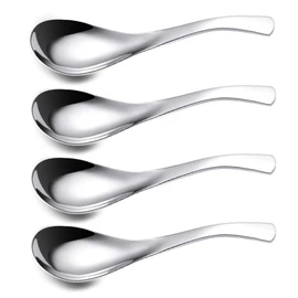 ERCRYSTO Stainless Steel Spoons - Lightweight and Small, Perfect for Toddlers and Children - Set of 4