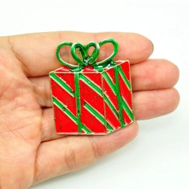 Unbranded Christmas Gift Box Present Brooch Holiday Jewelry gift for friend and family