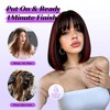 CURLCRAZY Bob Wig With Bangs Short Bob Wigs for Women