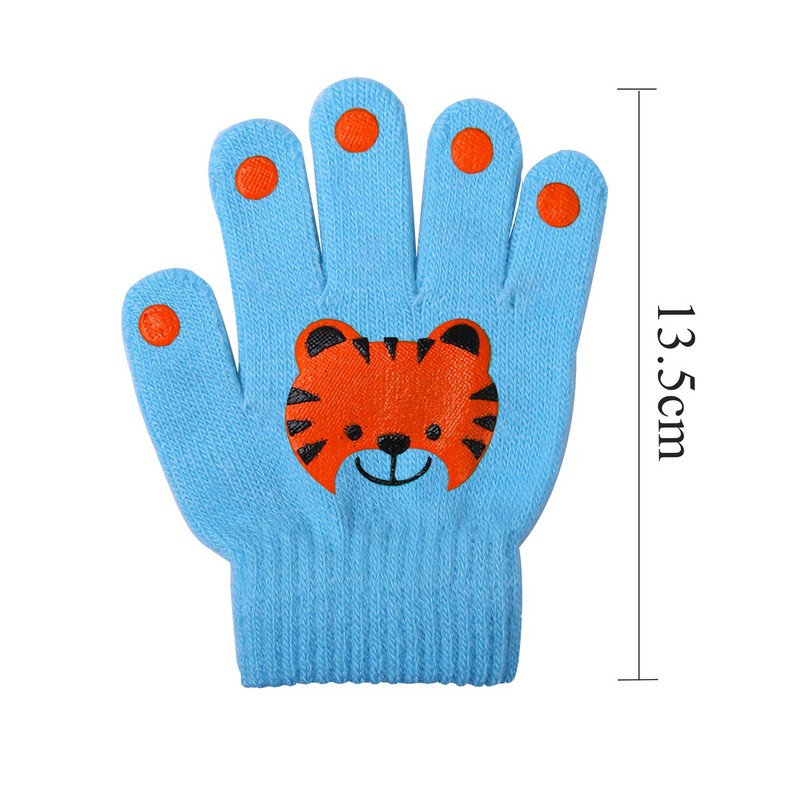 Cooraby 6 Pairs Kids Warm Magic Gloves Winter Stretchy Knit