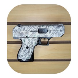 Hammy3DPrints Mount for Hi-Point C9 / CF380 - Slatwall | Pistol Holder Handgun Storage Rack (Facing Right, Dakota with Metal Track Insert)