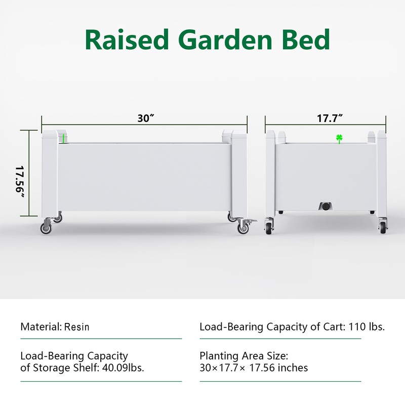 EasyUp Horticulture Garden Bed with Legs, Divisible Resin Planter Box