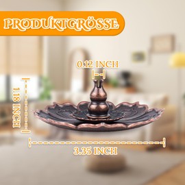 Honitra 2Pcs Insence Burner Holder, Zinc Insence Holder for Sticks, Lotus Incense-Stick Holder for Meditation, Detachable Incense Holder Ash Catch