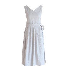 SPDYCESS Küche Schürze für Damen Japanischer Stil Baumwolle Kochen Schürze Chef Lätzchen für Café Handwerk Garden Workshop Arbeitskleidung,Grau