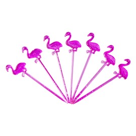 90Pcs Pink Flamingo 8cm Cocktail Sticks Novelty Drink Decorations Hawaiian Luau Hen Party Picks Food Fruits Table BBQ