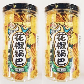 Pepper Rice Crust,Original Flavor,Chinese Snack Crackers, Traditional Style, 210g, 2-Pack 花椒鍋巴