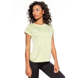 Lightweight Women's Sports T-Shirt - Breathable, Quick-Drying & Elastic - Ideal for Fitness, Running, Yoga - Functional Shirt in Many Colours & Sizes, Light Khaki