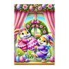 BlissYard Easter Bunny Window Cover Banner 31x47 Inch Easter Window