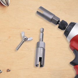 5PCS Wing Nut Driver,1/4 Inch Wing Nut Socket (11mm,13mm,15mm,17mm,19mm),Hex Shank Power Wingnut Driver Bit Hook Drill Bit Tools for Hurricane Shutters C Hook Bolt