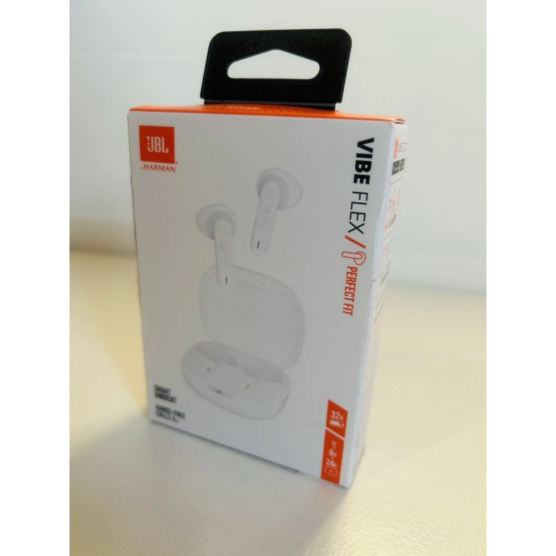 JBL Vibe Flex Perfect Fit Wireless Earbuds, Color White by