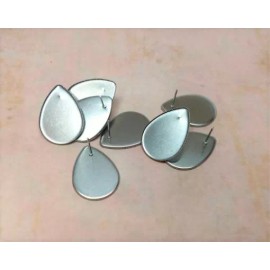 Unbranded 10 pcs. 316 Stainless Steel Silver Earring Posts Studs Settings Bezels 18x13mm