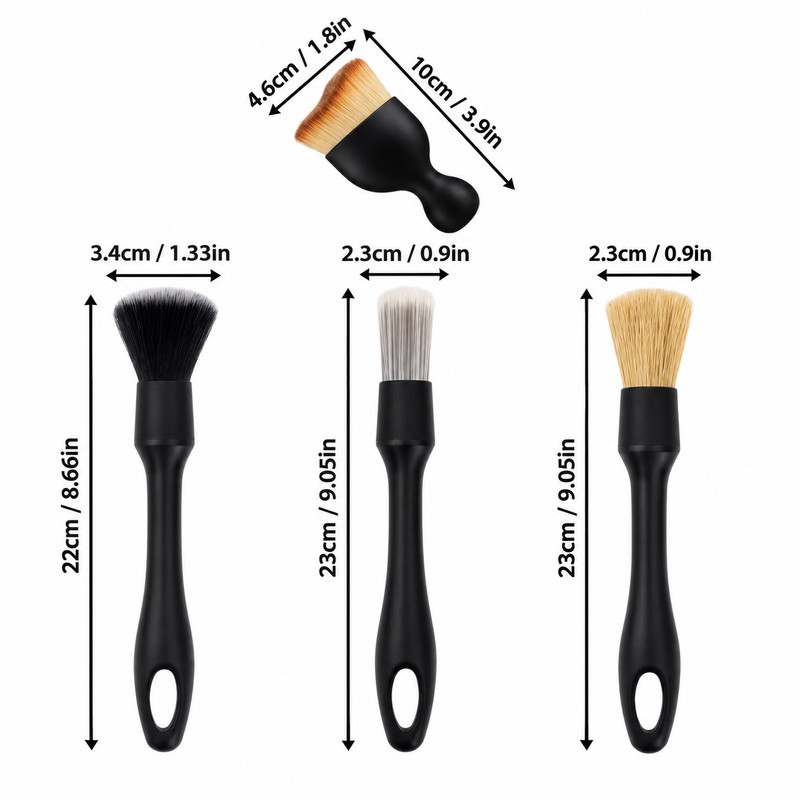 4-Piece Car Detailing Brush Set for Interior Cleaning – Multi-Brush
