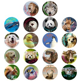 maswater 1500 Pcs Multicolor Animal Reward Stickers, 1.5"x1.5", 18 Type Enjoyable Animal Designs with Penguin, Funny School Stickers for Students Mothers Teachers
