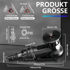 Fuikupe Pneumatic Chamfering Machine Mini Air Chamfer Tool Handheld 45° Arc Burr Trimming Pneumatic Chamfering Tool for Metal Trimming Chamfer Deburring (6R + 6C Angle Inserts + 6 Bearings)