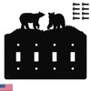 BLACK BEARS QUADRUPLE LIGHT SWITCH PLATE COVER