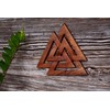 Windalf Valknut Handmade Wall Decoration 24 cm Viking Wotans Knot