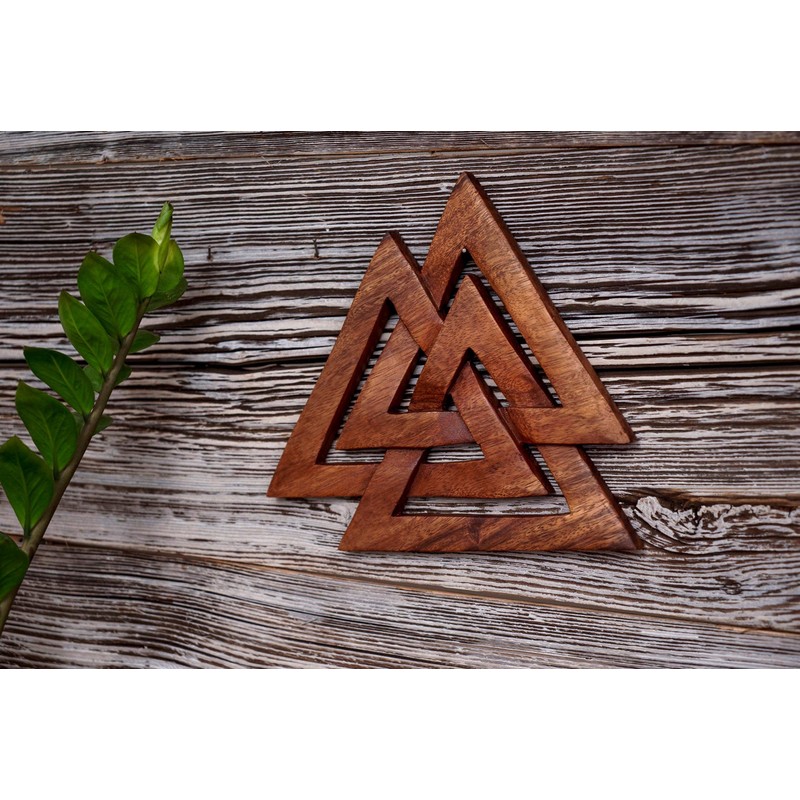 Windalf Valknut Handmade Wall Decoration 24 cm Viking Wotans Knot