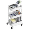 Simple Houseware 3-Tier Compact Utility Rolling Cart, Low 24” Height