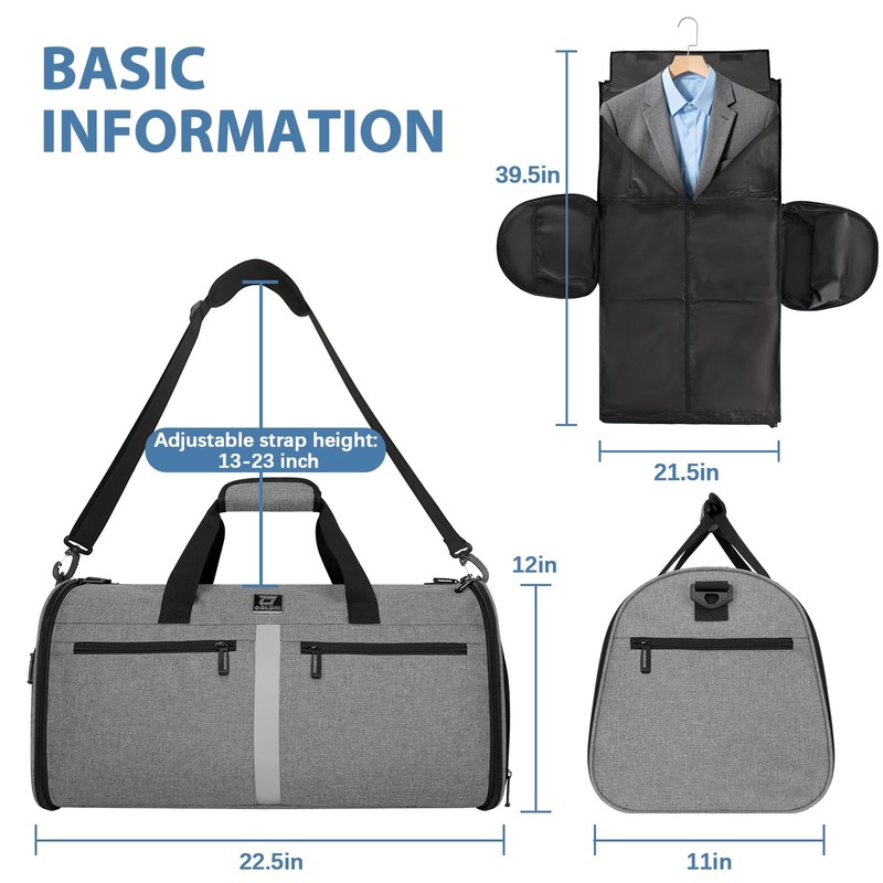 Garment Bags for Travel,50L Carry on Convertible Garment Duffle bag