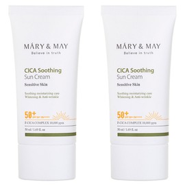 [Vegan Beauty] Marienmay Cica Soothing Sun Cream SPF50+ PA++++, 50ml, 2 pcs / [비건뷰티] 마리엔메이 시카 수딩 선크림 SPF50+ PA++++, 50ml, 2개