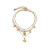 Gold Boho Seashell Stacking Choker Necklaces for Women, Fun Pearl