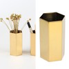 Pen Holder Hex Stainless Steel Gold Electroplating Durable Glossy Corrosion