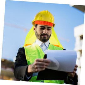 Operitacx 12 pcs High Visibility Breathable Mesh Sunshade Cloth for Hard Hats Full Brim Reflective Shield Neon Nape Protector for Outdoor Safety for Men Women